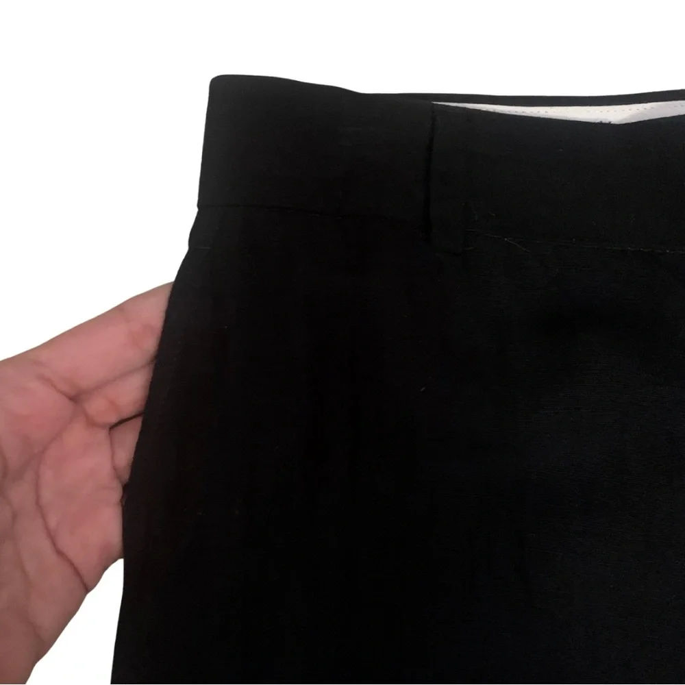 Banana Republic Black Linen Pants Size 0 Mid High Rise Summer Spring Lagenlook